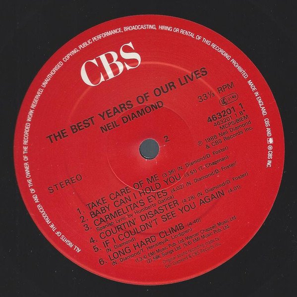 Ballad, LP, Neil Diamond, Pop Rock | Historia Nuestra