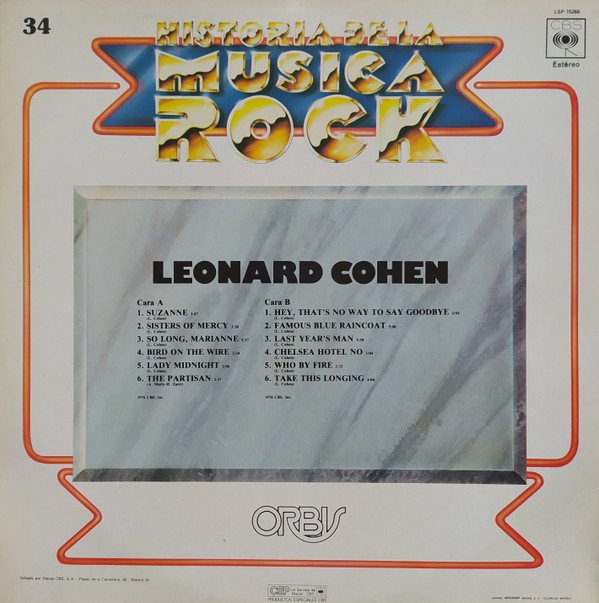 Folk Rock, Leonard Cohen, LP | Historia Nuestra