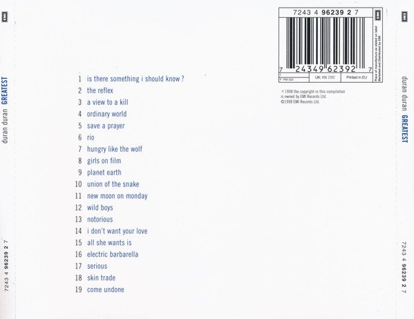 CD, Duran Duran, New Wave, Synthpop | Historia Nuestra