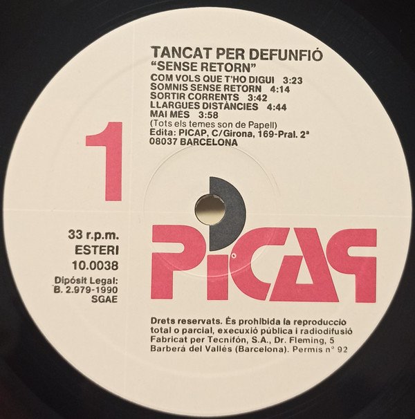 Catalan Music, LP, Tancat Per Defunció | Historia Nuestra