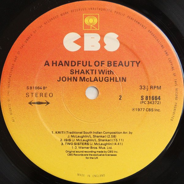 Contemporary Jazz, Fusion, LP, ShaktiWith John McLaughlin | Historia Nuestra