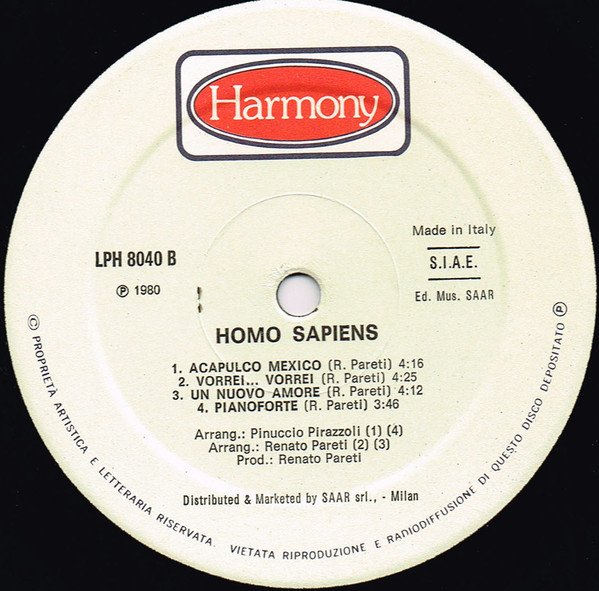 EuroDisco, Homo Sapiens, LP, Pop Rock | Historia Nuestra