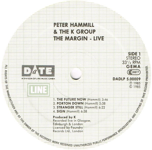 Art Rock, LP, Peter Hammill & The K Group, Prog Rock | Historia Nuestra