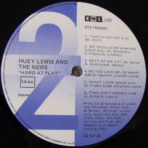 Blues Rock, Country Rock, Huey Lewis And The News*, LP | Historia Nuestra