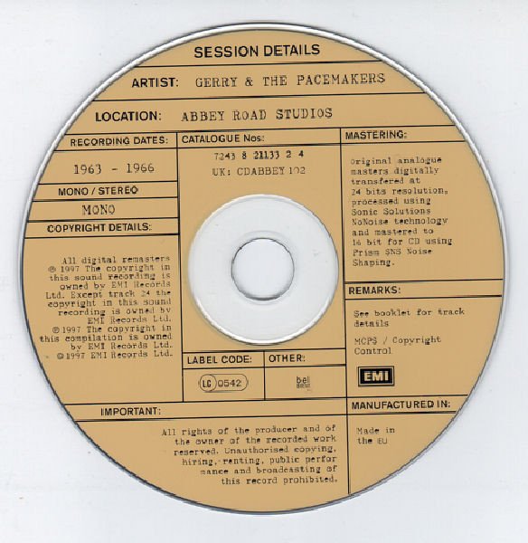 CD, Gerry & The Pacemakers, Pop Rock | Historia Nuestra