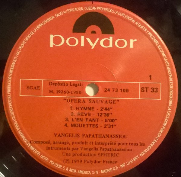 Ambient, LP, Modern Classical, Soundtrack, Vangelis Papathanassiou* | Historia Nuestra