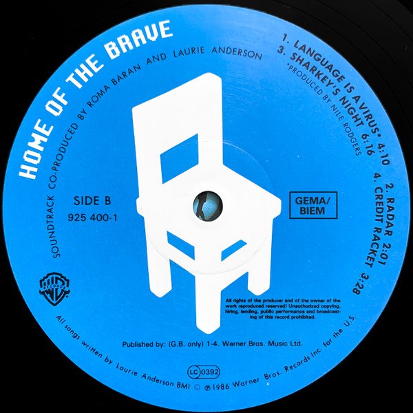 Art Rock, Avantgarde, Laurie Anderson, LP, Pop Rock, Soundtrack | Historia Nuestra