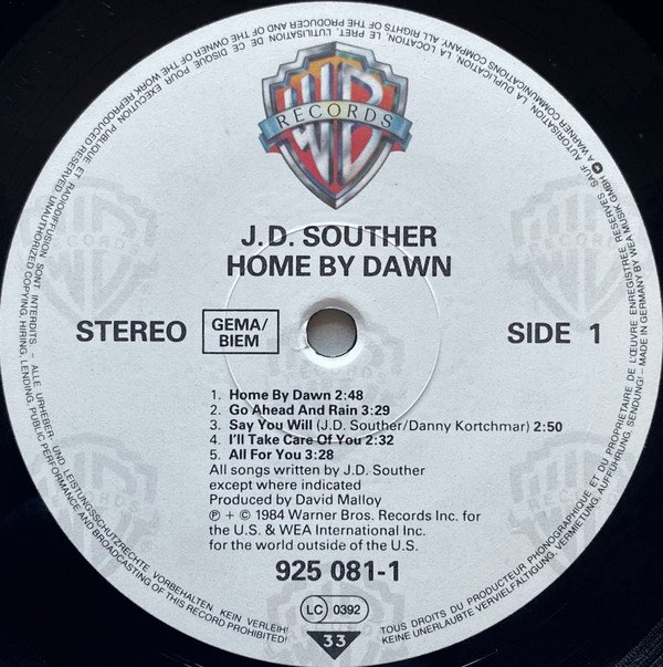 Country Rock, J.D. Souther*, LP, Pop Rock, Soft Rock | Historia Nuestra