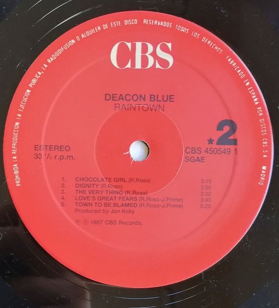 Deacon Blue, LP, Synthpop | Historia Nuestra