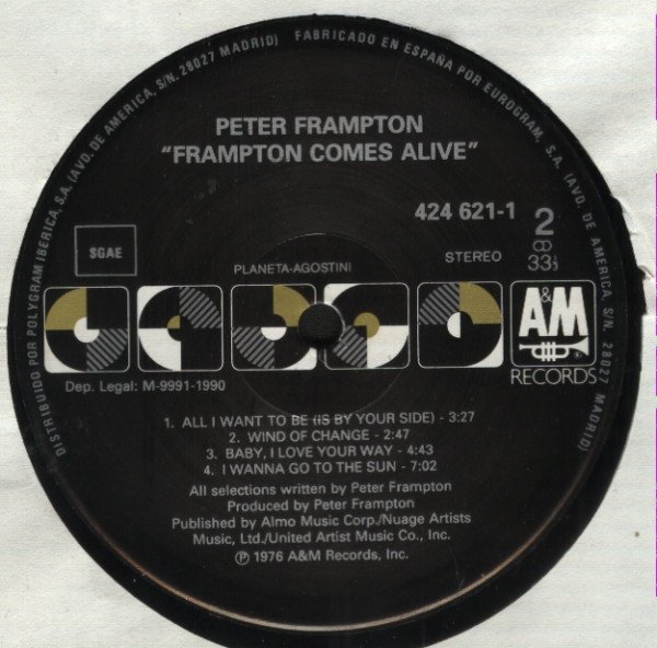 LP, Peter Frampton, Pop Rock, Rock Roll | Historia Nuestra