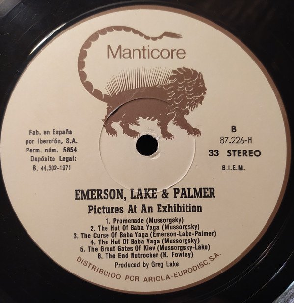 Emerson, Lake & Palmer - Mussorgsky*, LP, Prog Rock | Historia Nuestra