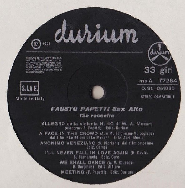 Easy Listening, Fausto Papetti, LP | Historia Nuestra