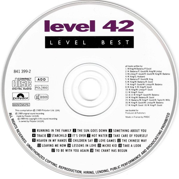 CD, Funk, Level 42, Synthpop | Historia Nuestra