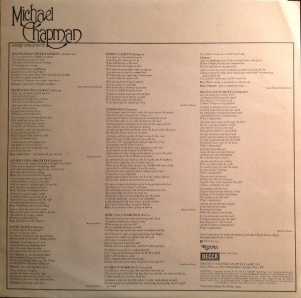 Folk Rock, LP, Michael Chapman | Historia Nuestra