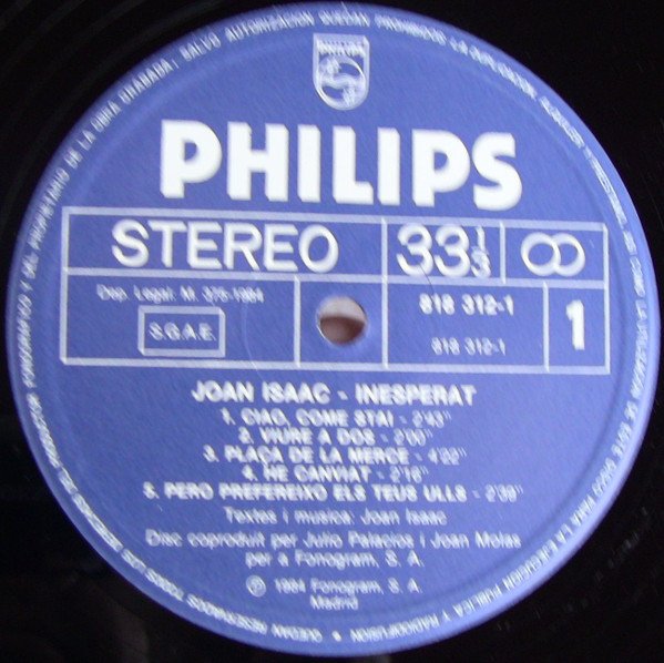 Catalan Music, Joan Isaac, LP | Historia Nuestra