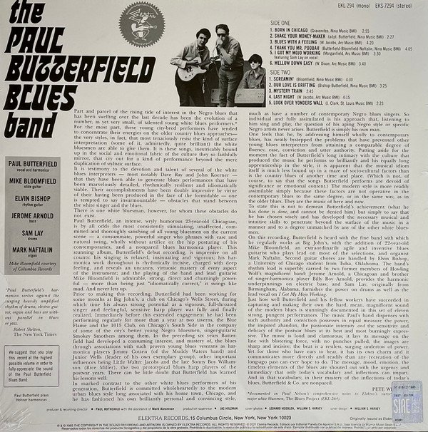 Blues Rock, Chicago Blues, Electric Blues, Harmonica Blues, LP, Modern Electric Blues, The Paul Butterfield Blues Band | Historia Nuestra