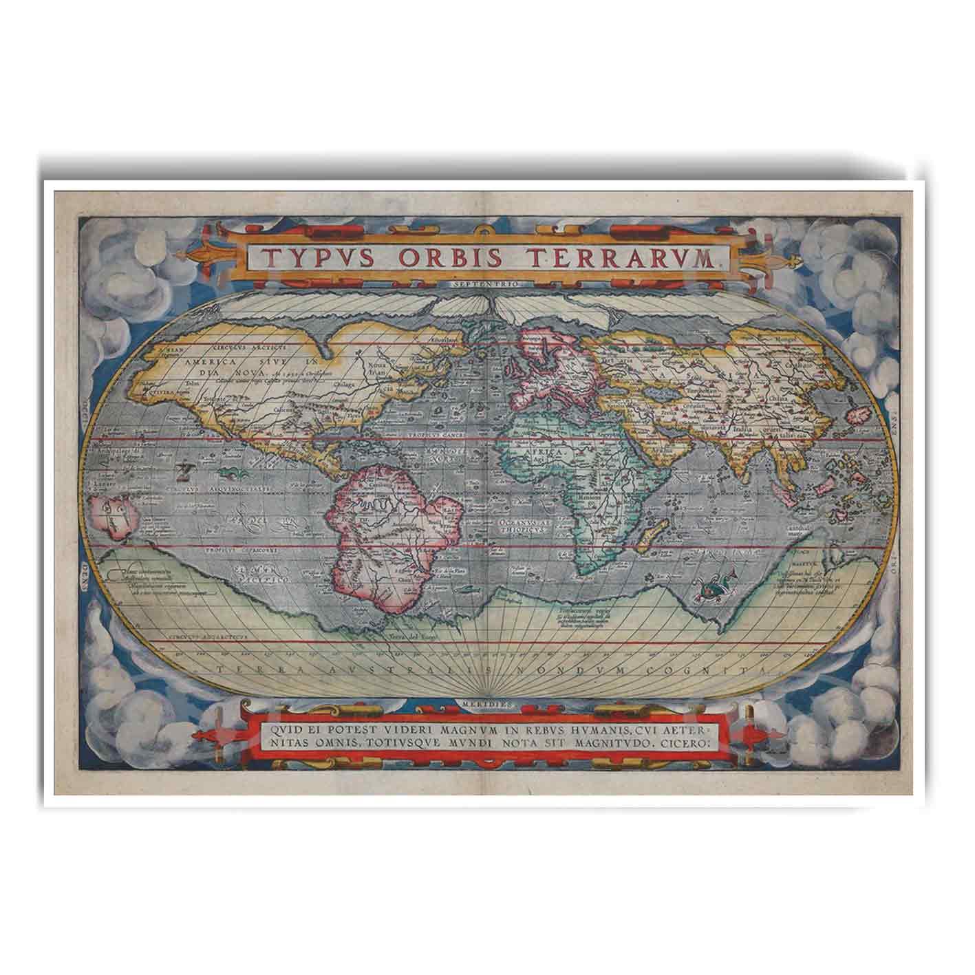 Póster, Póster Historia, Poster Mapas AntiguosPosters Historia Nuestra, Póster Orbis Terrarum | Historia Nuestra