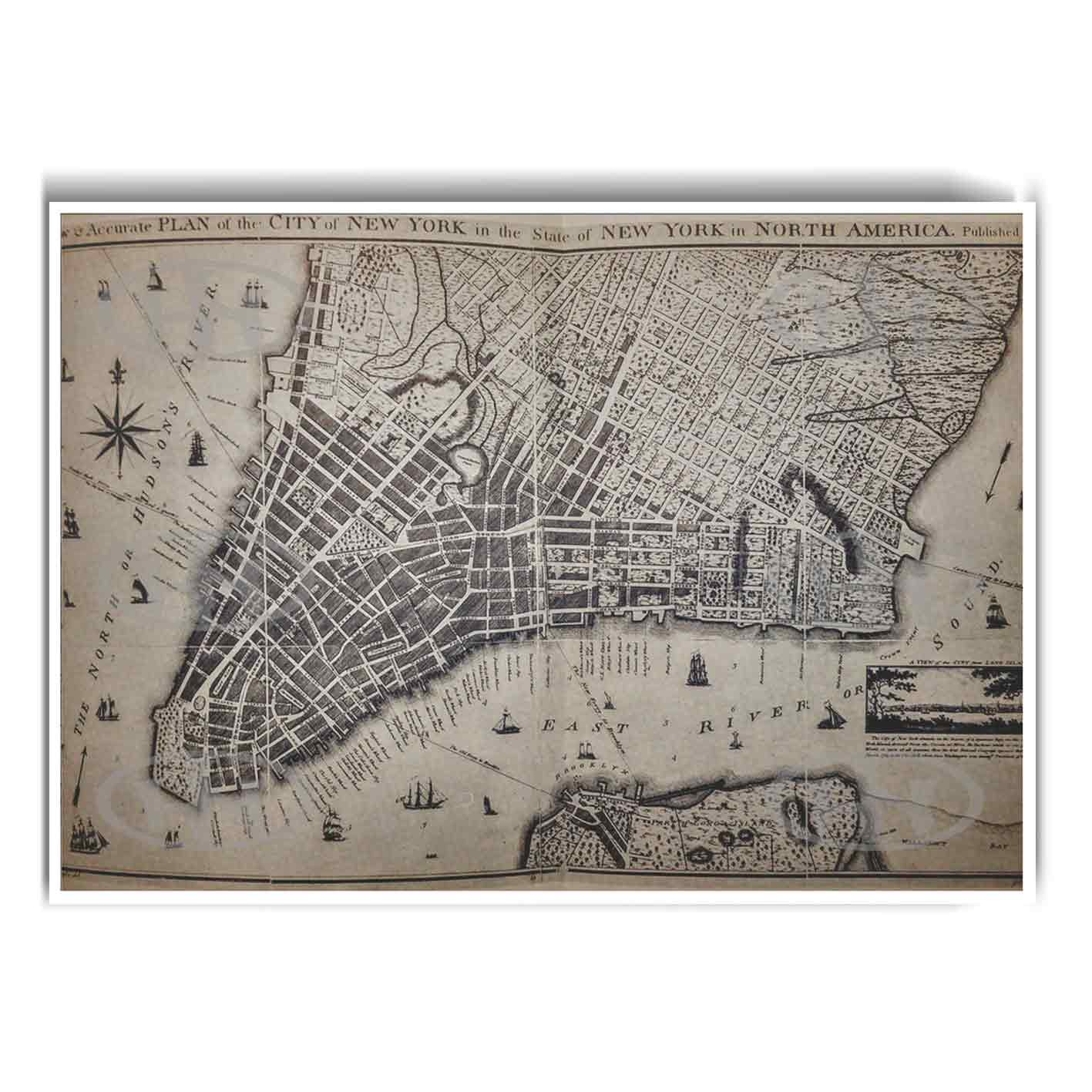 Póster, Póster Historia, Poster Mapas AntiguosPosters Historia Nuestra, Póster Plan of New York | Historia Nuestra