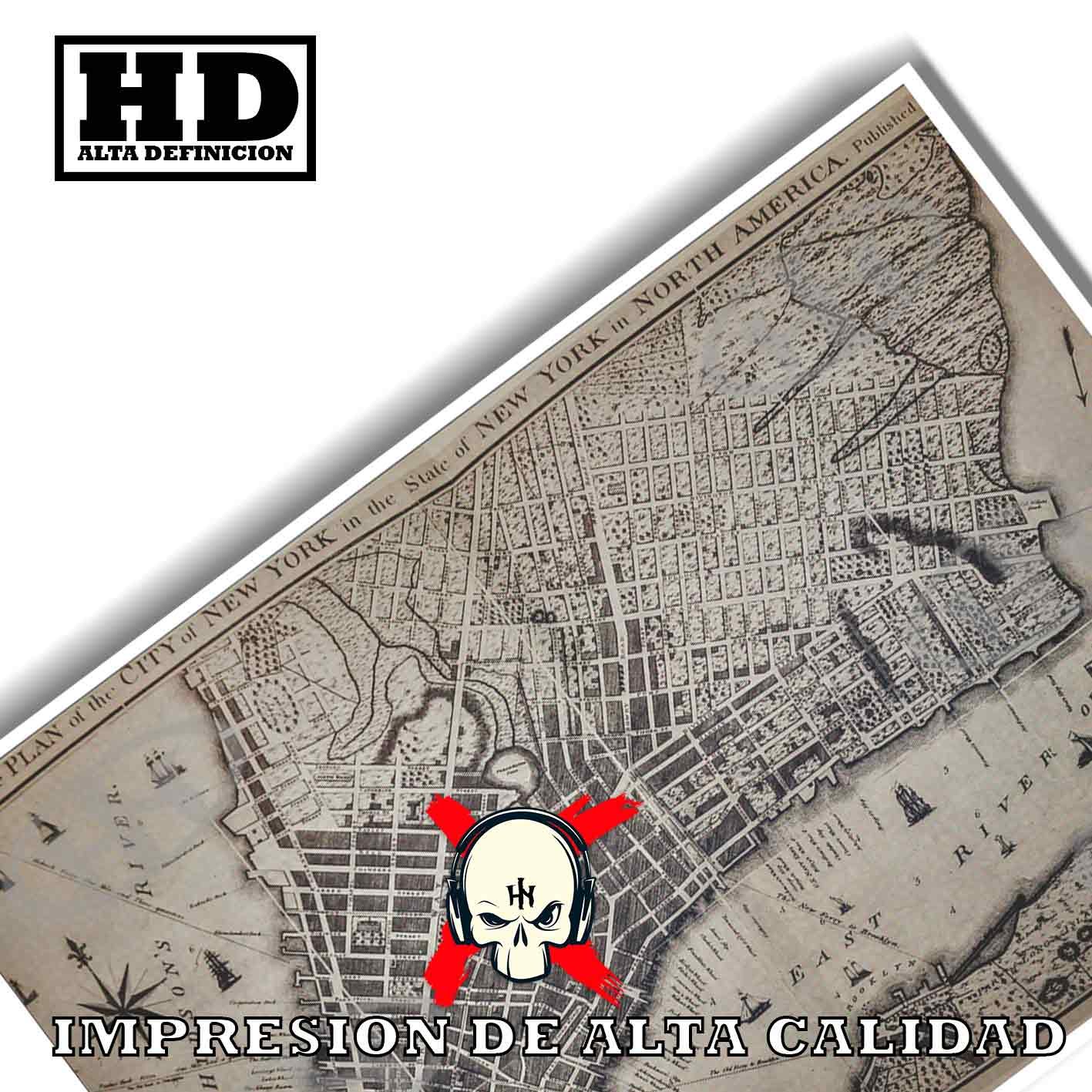 Plan of New York Historia Mapas Antiguos, Plan of New York-El Póster Personalizado, Historia Nuestra