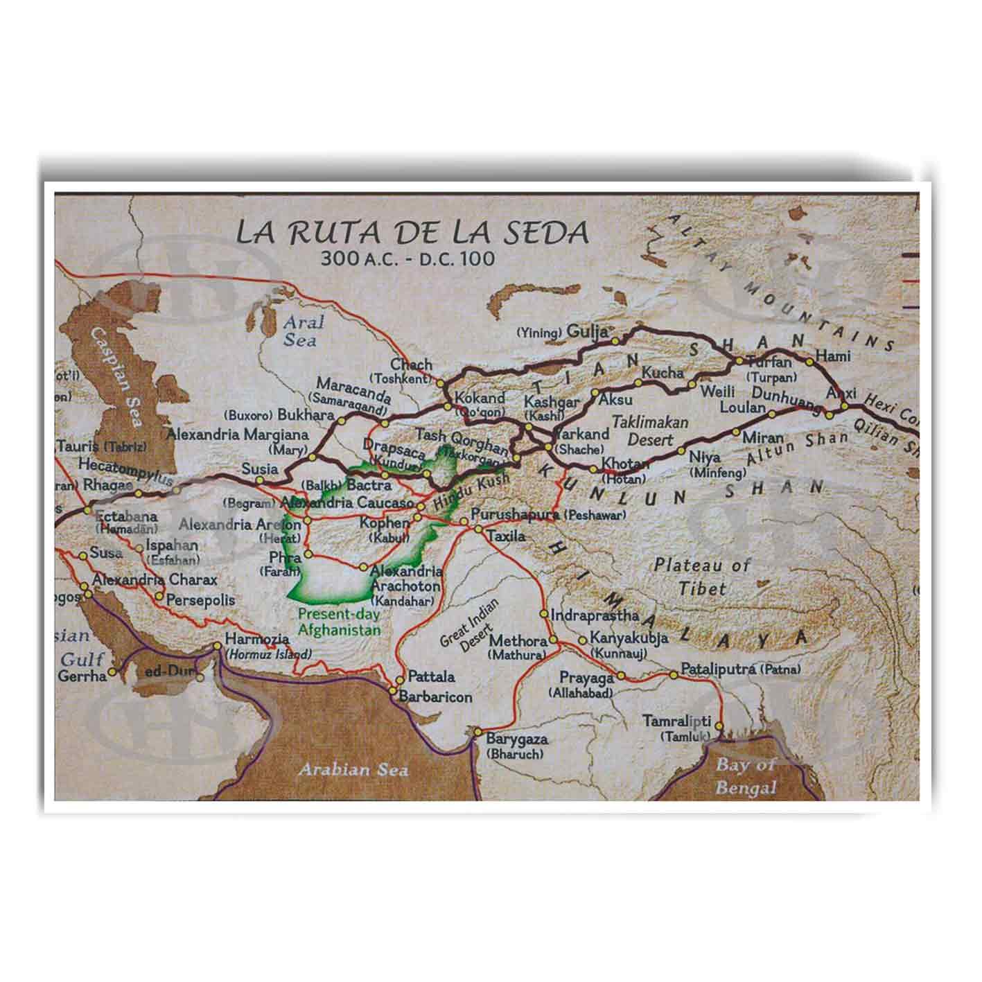 Póster, Póster Historia, Poster Mapas AntiguosPosters Historia Nuestra, Póster Ruta de la Seda | Historia Nuestra