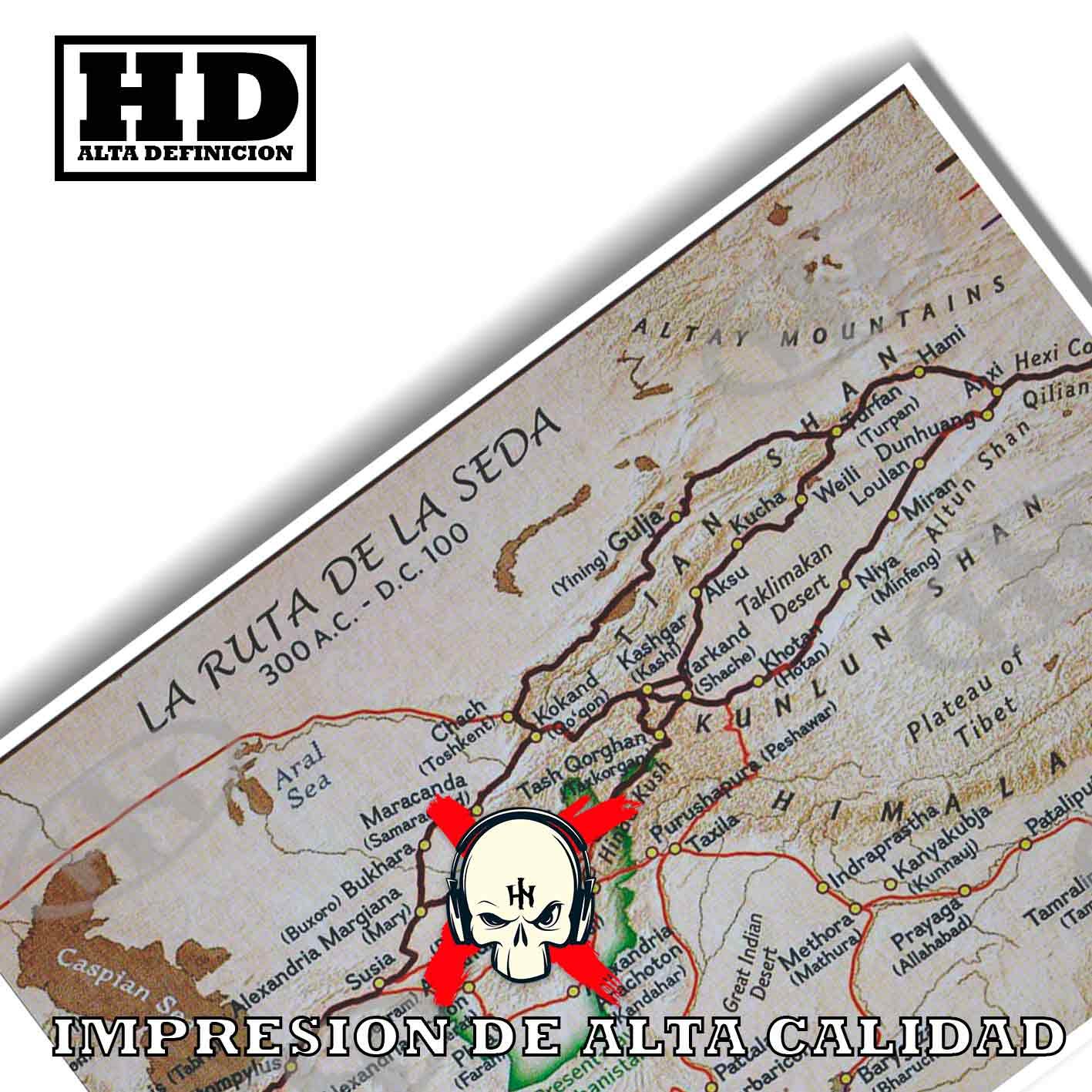 Ruta de la Seda Historia Mapas Antiguos, Ruta de la Seda-El Póster Personalizado, Historia Nuestra