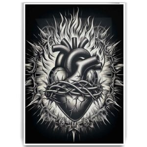 Sagrado Corazon Tatuajes Estilos Poster de Historia N, Sagrado Corazon-El Póster Personalizado, Historia Nuestra