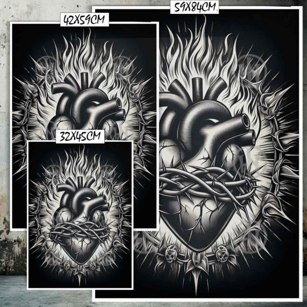 Sagrado Corazon Tatuajes Estilos Poster de Historia N, Sagrado Corazon-El Póster Personalizado, Historia Nuestra
