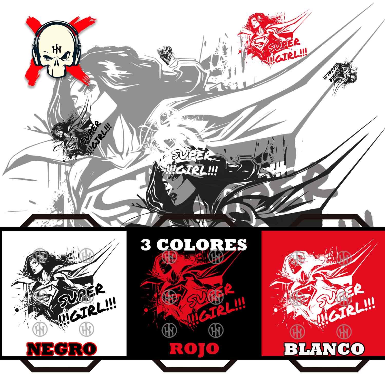 Super girl Super heroes, Adhesivo exclusivo de Super girl, Historia Nuestra