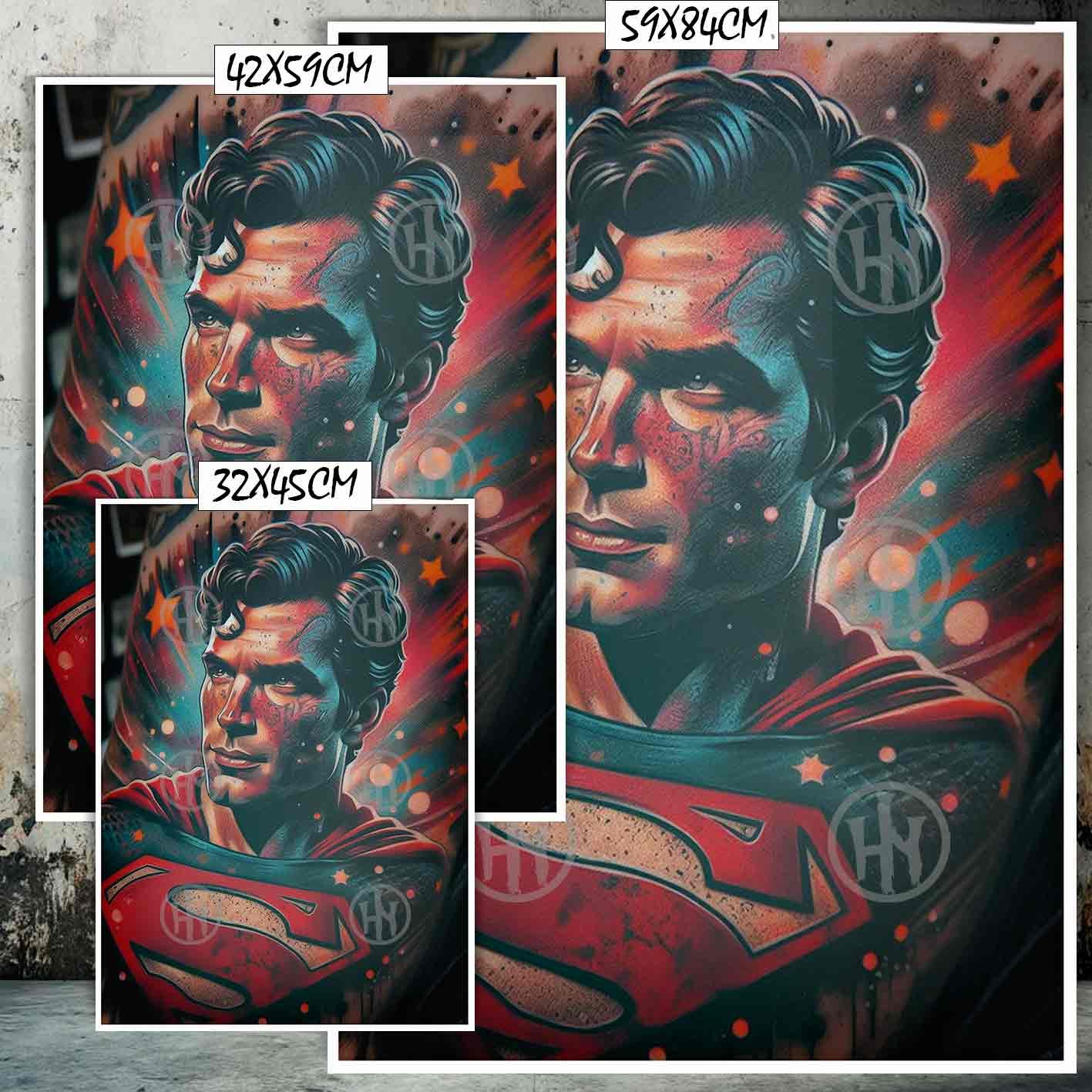 Superman Tatuajes Street Art Poster de Historia Nuest, Superman-El Póster Personalizado, Historia Nuestra