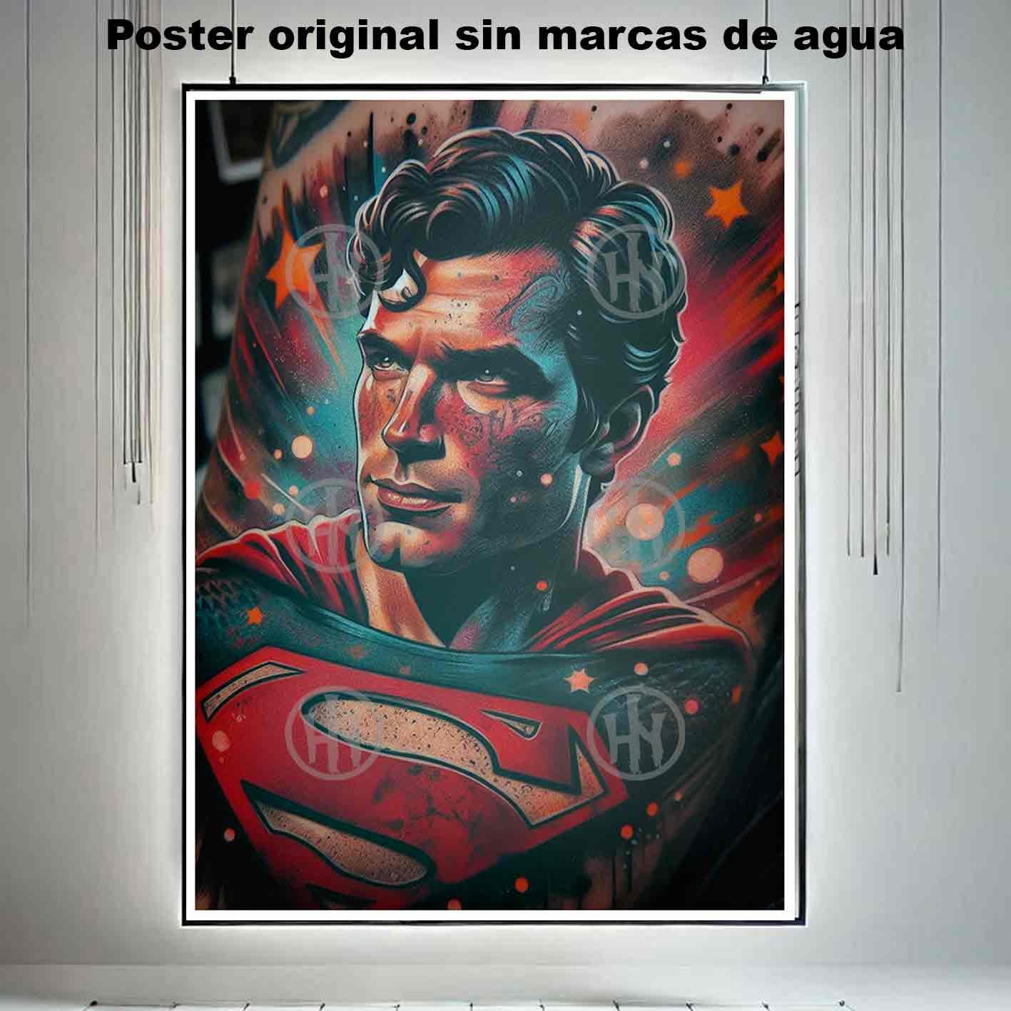 Superman Tatuajes Street Art Poster de Historia Nuest, Superman-El Póster Personalizado, Historia Nuestra