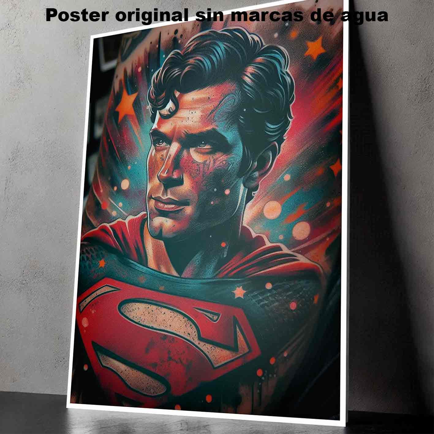Superman Tatuajes Street Art Poster de Historia Nuest, Superman-El Póster Personalizado, Historia Nuestra