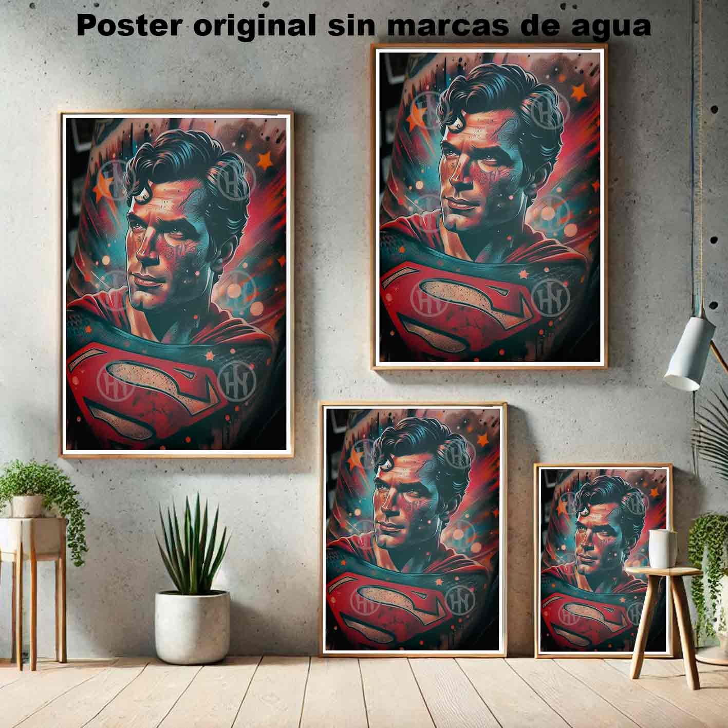 Superman Tatuajes Street Art Poster de Historia Nuest, Superman-El Póster Personalizado, Historia Nuestra