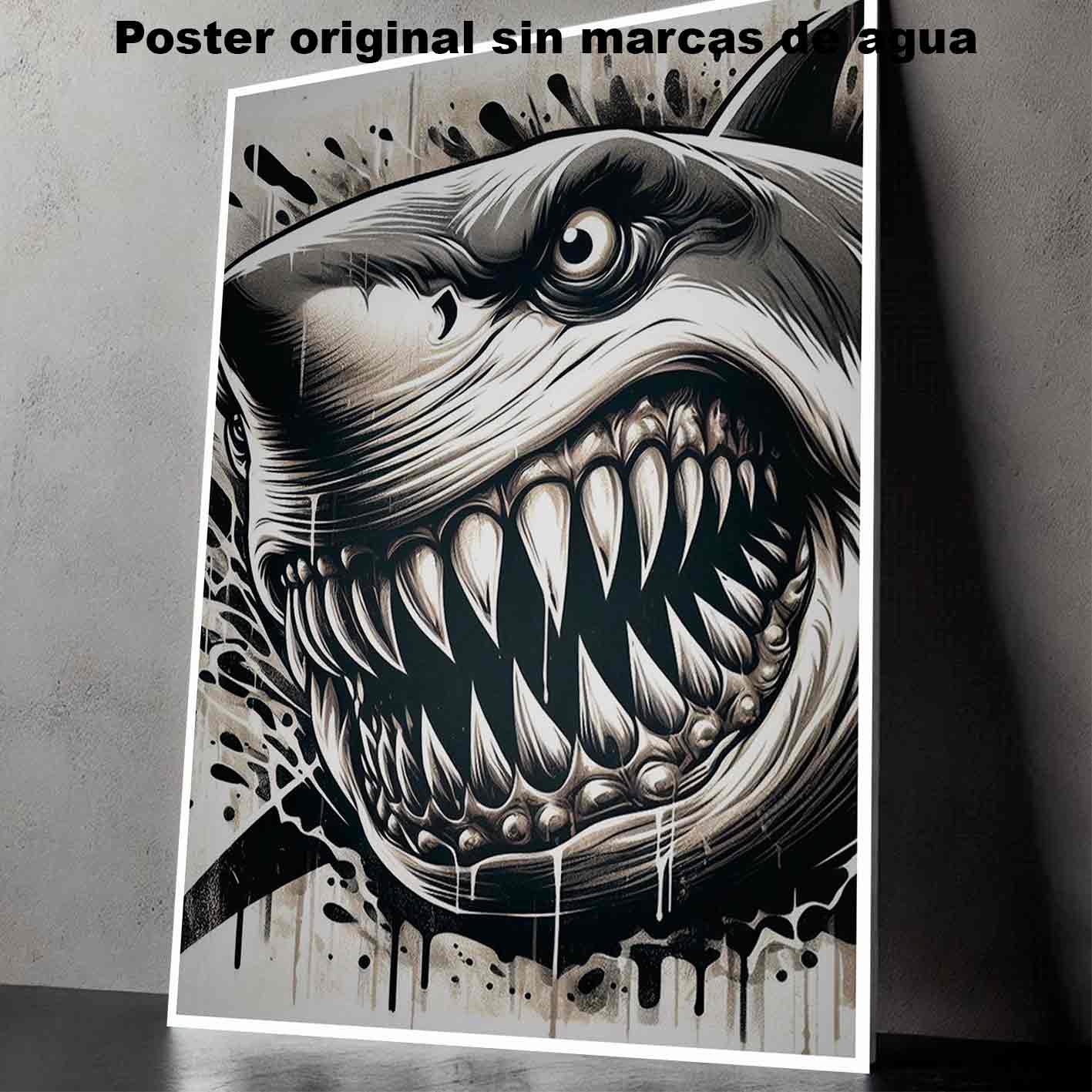 Tiburon Tatuajes Estilos Poster de Historia Nuestra, Tiburon-El Póster Personalizado, Historia Nuestra