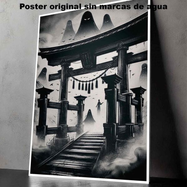 Torii en la niebla Tatuajes Estilos Poster de Histori, Torii en la niebla-El Póster Personalizado, Historia Nuestra