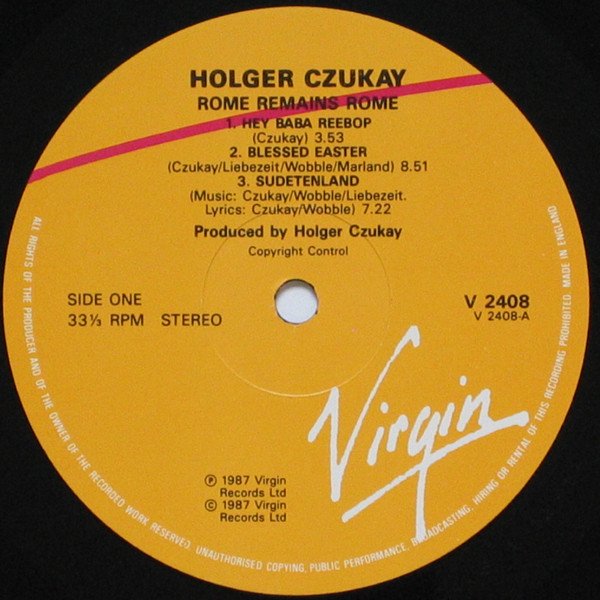 Electro, Experimental, Holger Czukay, LP | Historia Nuestra