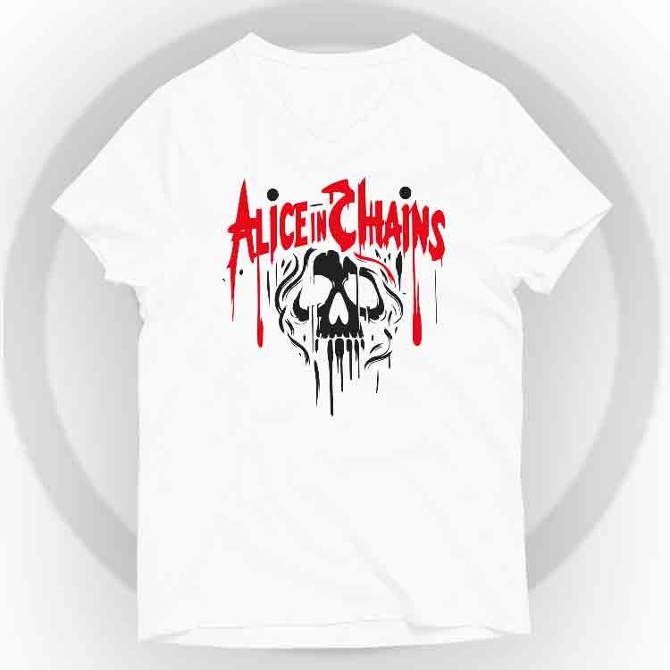 Alice in Chains Camiseta V-Neck - Blanco, S | | Historia Nuestra | Historia Nuestra