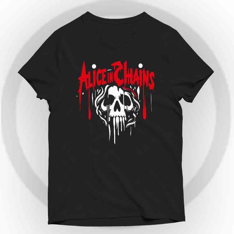 Alice in Chains Camiseta V-Neck - Negro, S | | Historia Nuestra | Historia Nuestra
