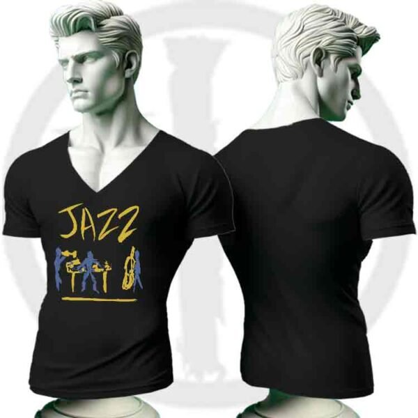 Camiseta cuello en V Hombre Jazz Band, Camiseta cuello en V loca Jazz Band, Camiseta cuello en V Moderna Jazz BandCamisetas Historia Nuestra, Camiseta cuello en V Unisex Jazz Band, Camiseta cuello en V urbana Jazz Band, Jazz Band Camiseta | Historia Nuestra