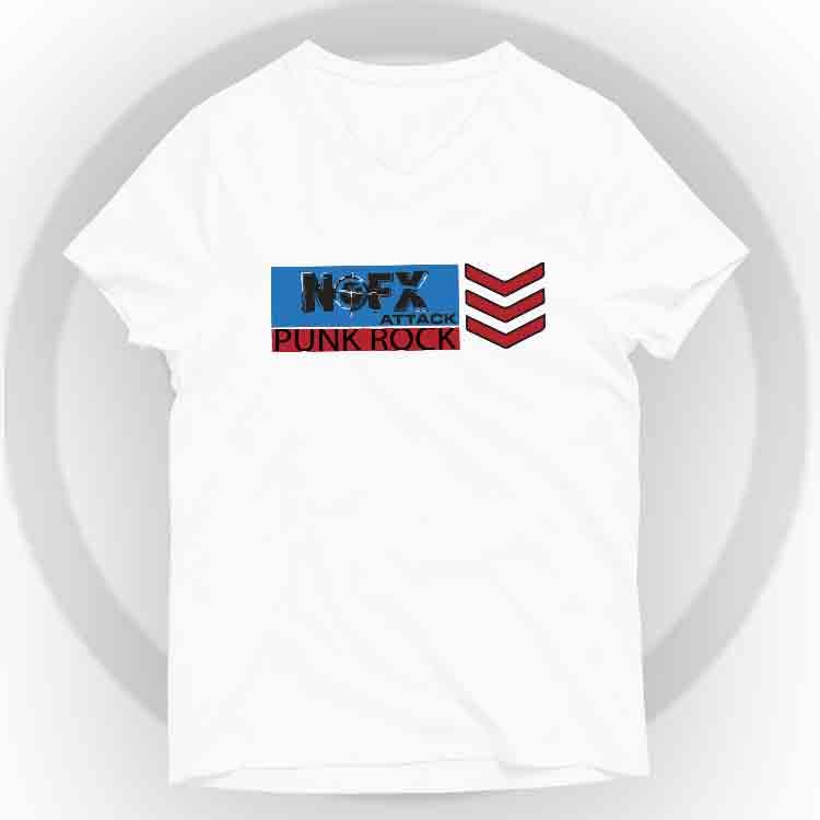 Nofx Camiseta V-Neck - Blanco, S | | Historia Nuestra | Historia Nuestra