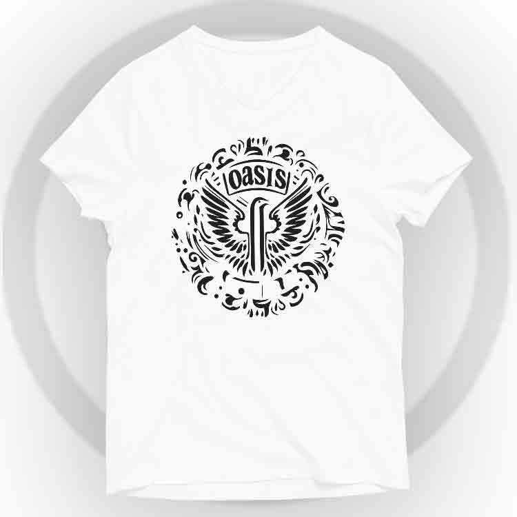 Oasis Camiseta V-Neck - Blanco, S | | Historia Nuestra | Historia Nuestra