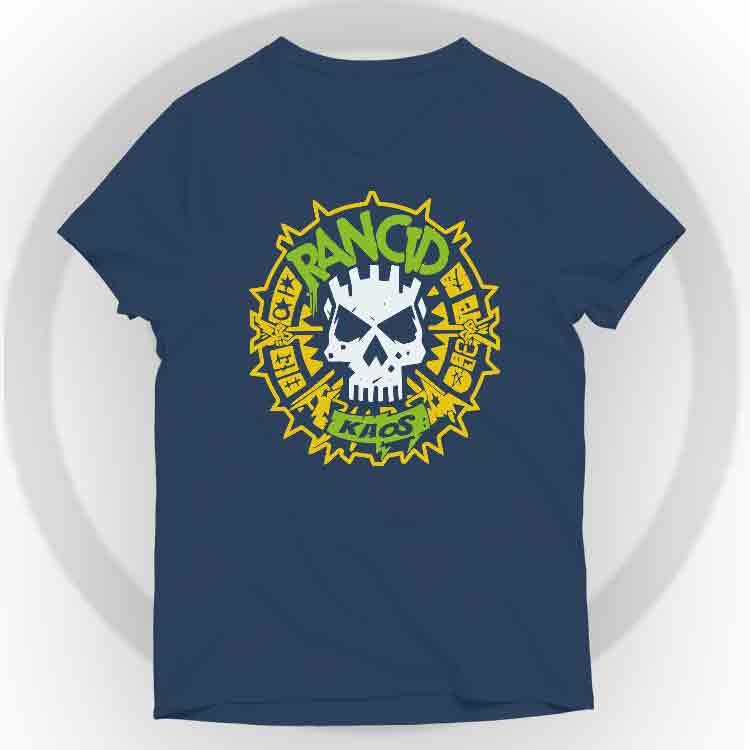 Rancid Camiseta V-Neck - Azul marino, S | | Historia Nuestra | Historia Nuestra