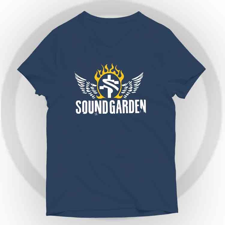 Sound Garden Camiseta V-Neck - Azul marino, S | | Historia Nuestra | Historia Nuestra