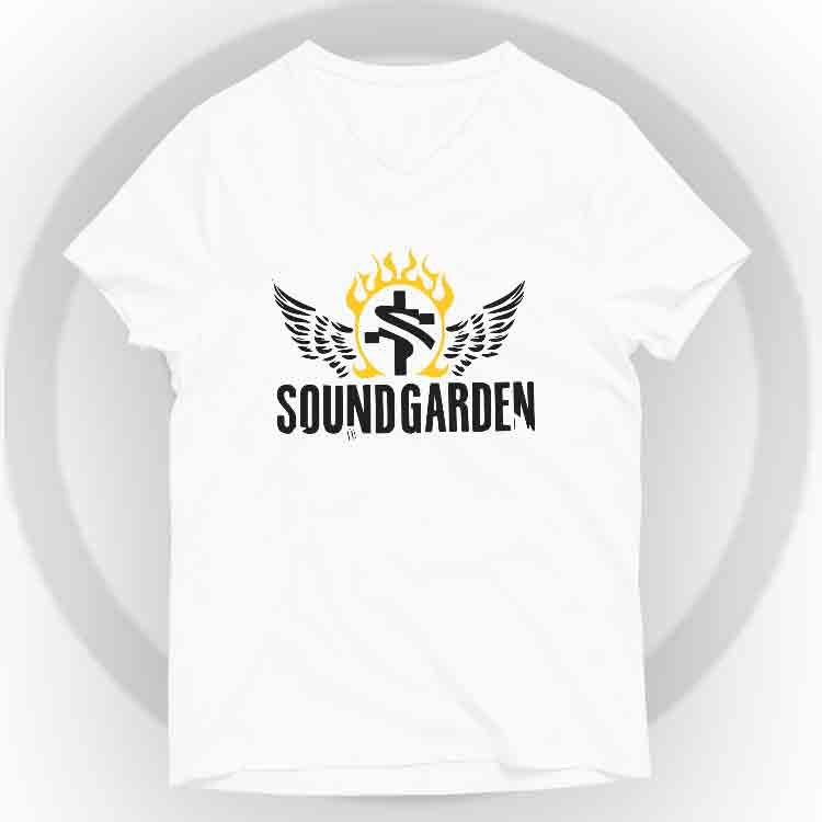 Sound Garden Camiseta V-Neck - Blanco, S | | Historia Nuestra | Historia Nuestra