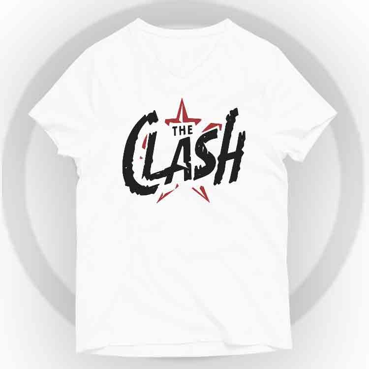 The Clash Camiseta V-Neck - Blanco, S | | Historia Nuestra | Historia Nuestra