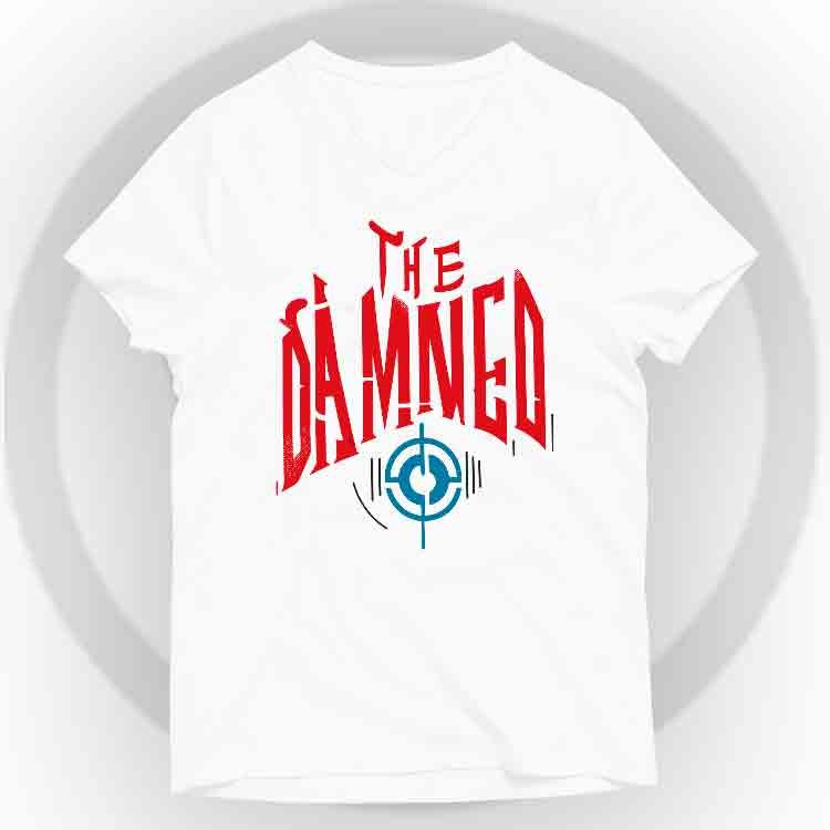 The Damned Camiseta V-Neck - Blanco, S | | Historia Nuestra | Historia Nuestra