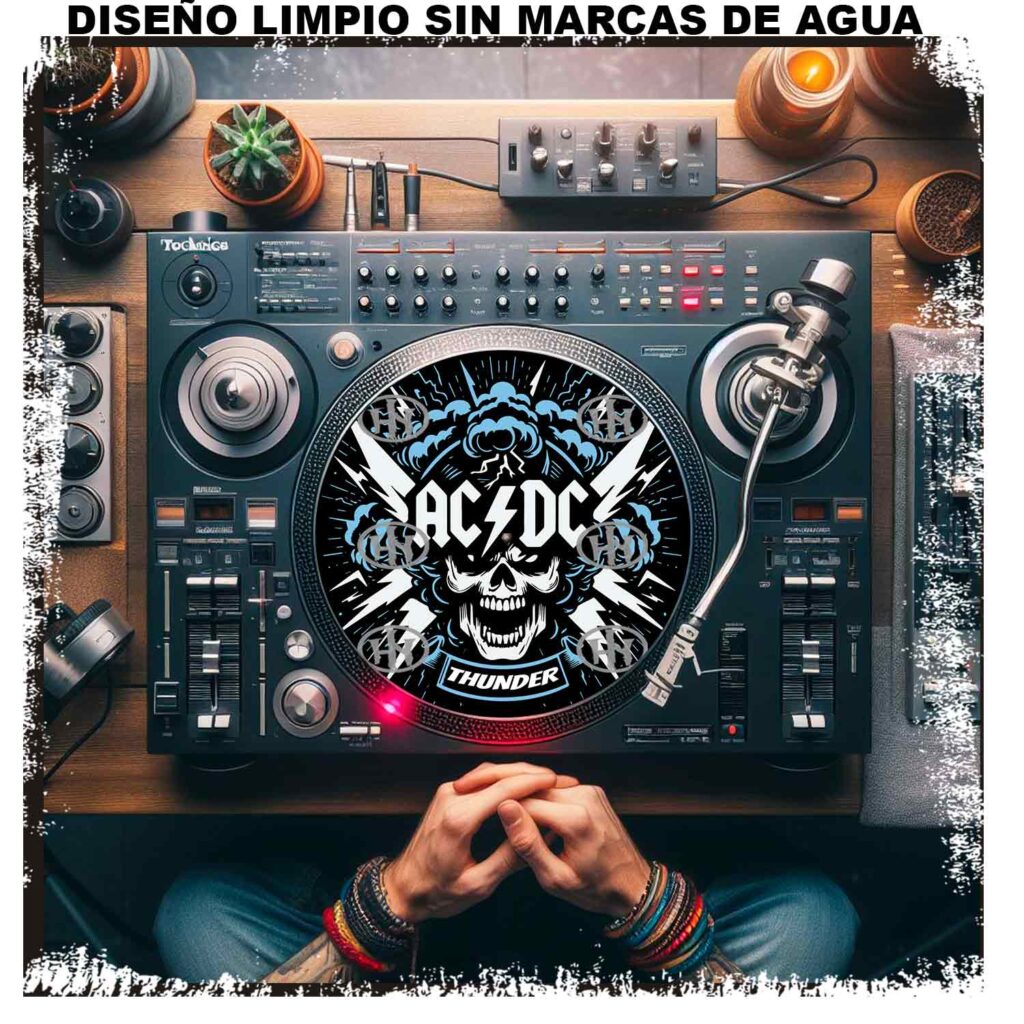 AC_DC-4 Slipmats personalizado para Djing