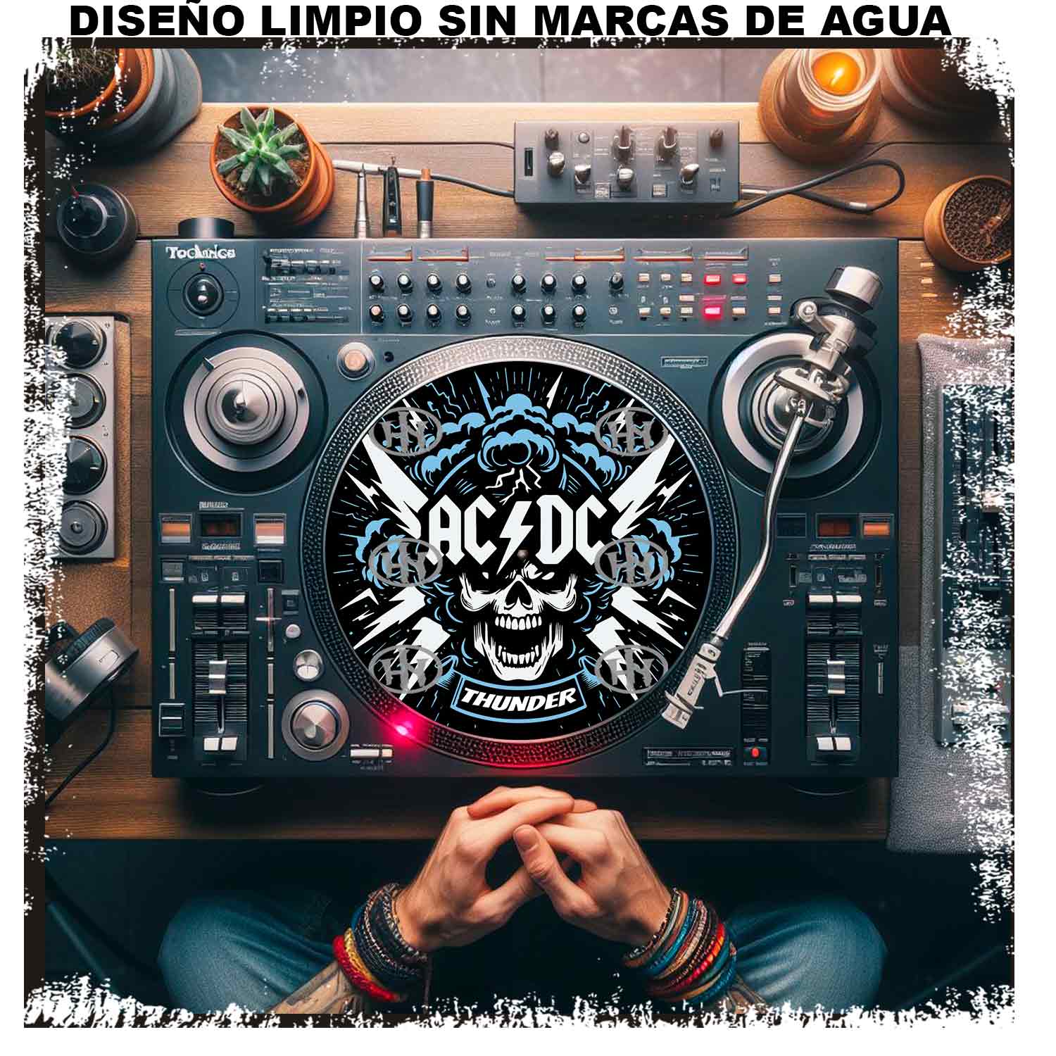 AC_DC-4 Slipmats personalizado para Djing: imagen 3