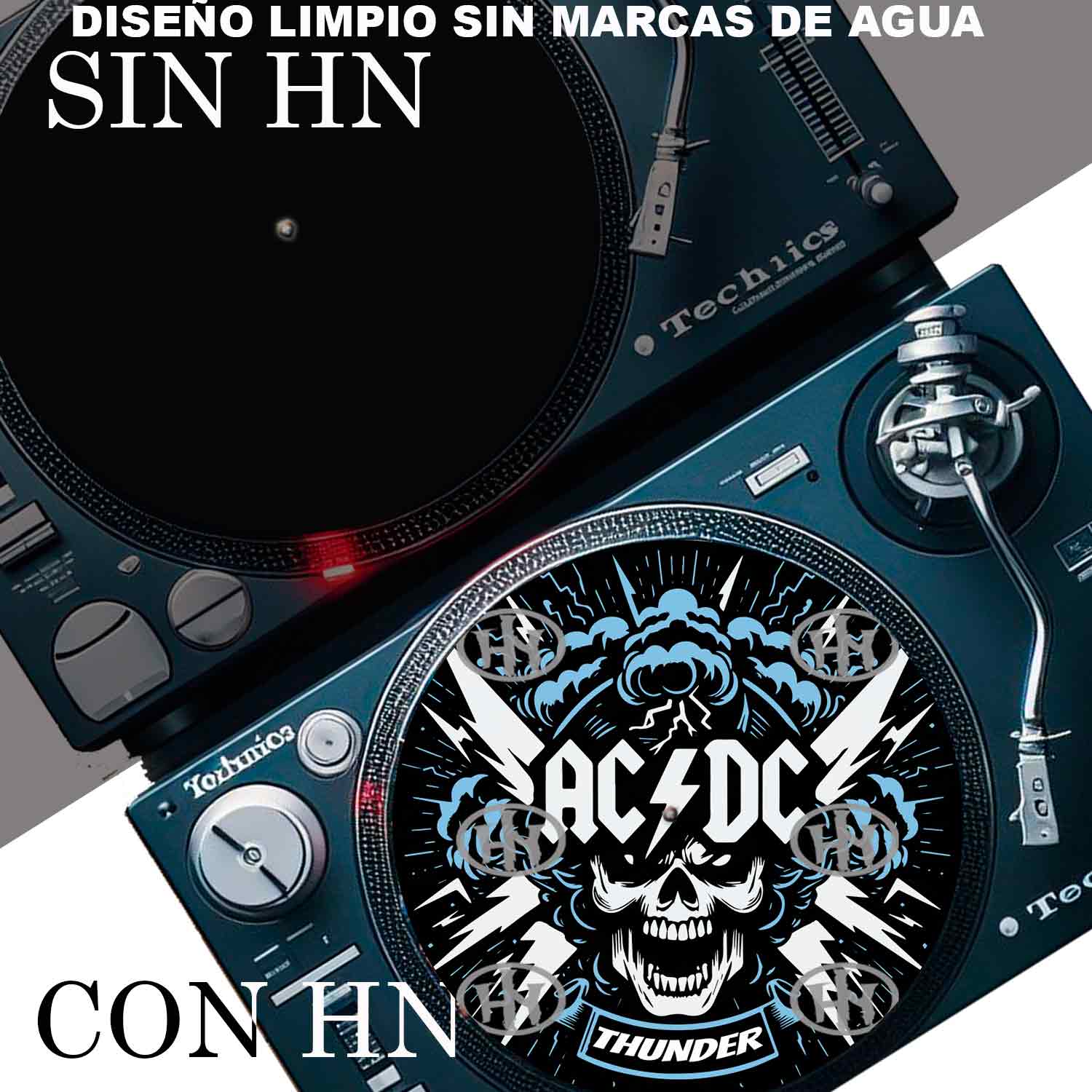 AC_DC-4 Slipmats personalizado para Djing: imagen 4