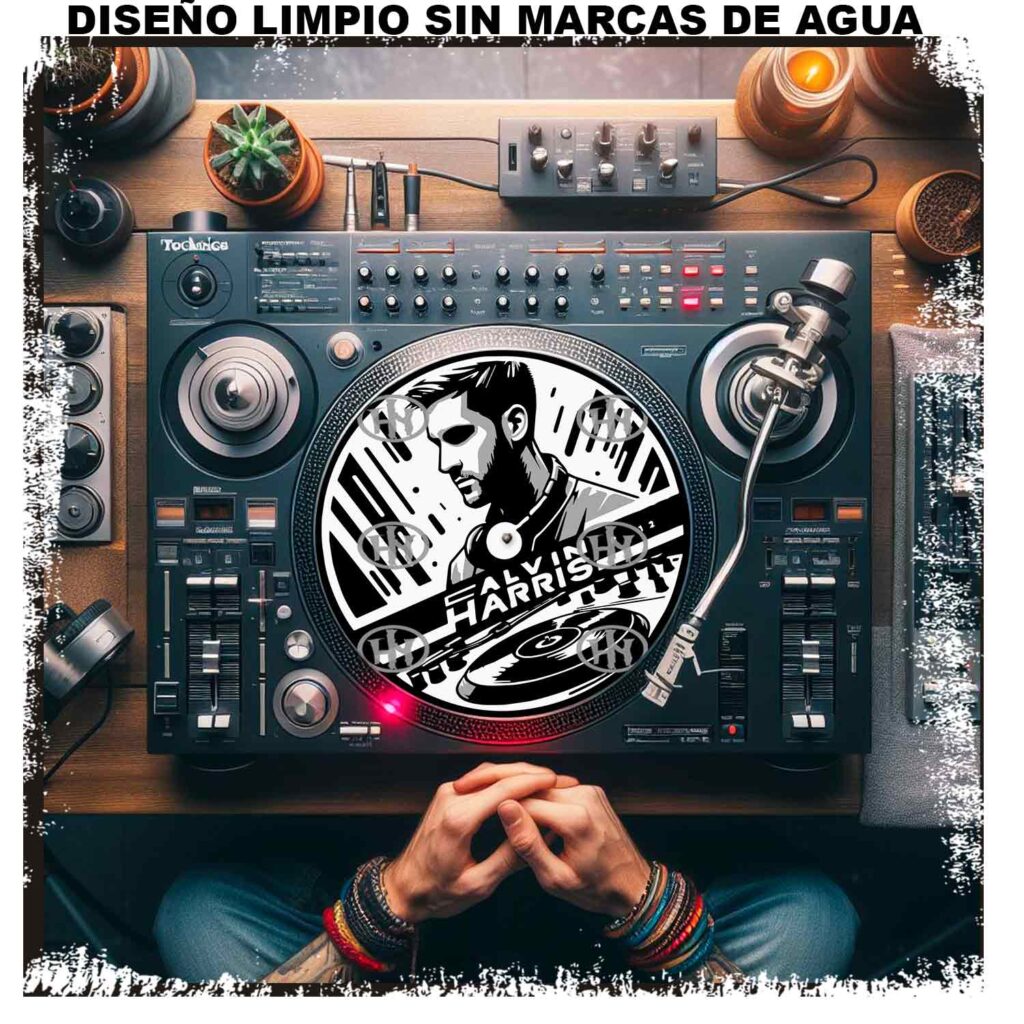 Calvin Harris-3 Slipmats personalizado para Djing