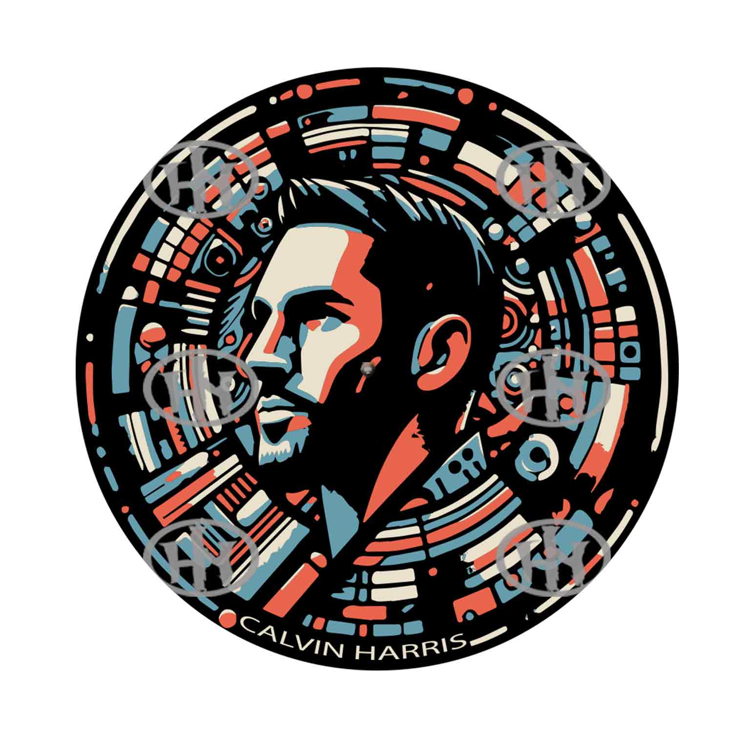 Dj Calvin Harris-5 Slipmats personalizado para Djing: imagen 1